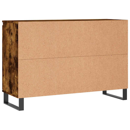 Skänk rökfärgad ek 101,5x35x70 cm konstruerat trä