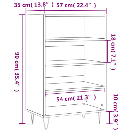 Högskåp vit 57x35x90 cm konstruerat trä