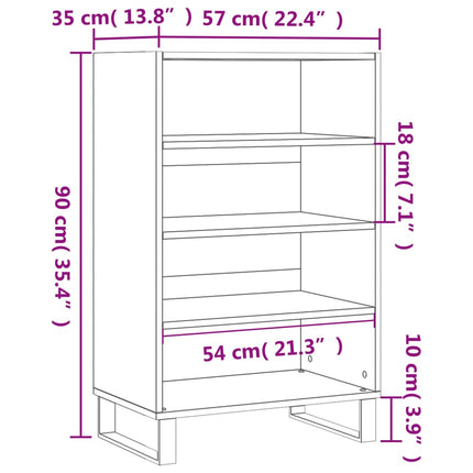 Högskåp vit 57x35x90 cm konstruerat trä