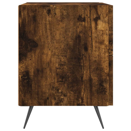 Sängbord rökfärgad ek 40x35x47,5 cm konstruerat trä