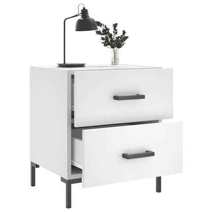 Sängbord 2 st vit 40x35x47,5 cm konstruerat trä