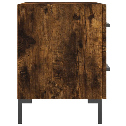 Sängbord rökfärgad ek 40x35x47,5 cm konstruerat trä