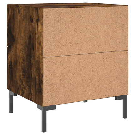 Sängbord rökfärgad ek 40x35x47,5 cm konstruerat trä