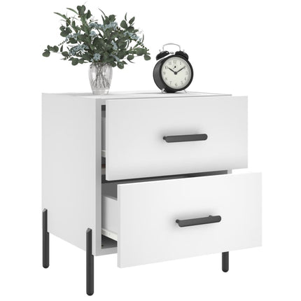 Sängbord vit 40x35x47,5 cm konstruerat trä