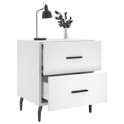 Sängbord vit 40x35x47,5 cm konstruerat trä