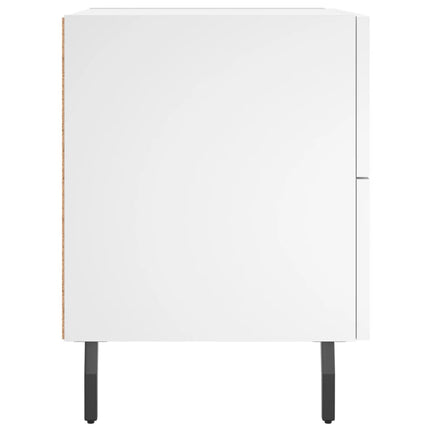 Sängbord vit 40x35x47,5 cm konstruerat trä