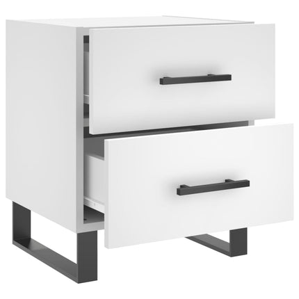 Sängbord vit 40x35x47,5 cm konstruerat trä