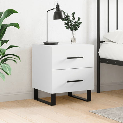 Sängbord vit 40x35x47,5 cm konstruerat trä