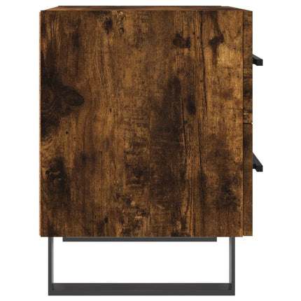 Sängbord rökfärgad ek 40x35x47,5 cm konstruerat trä