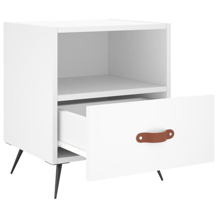 Sängbord vit 40x35x47,5 cm konstruerat trä
