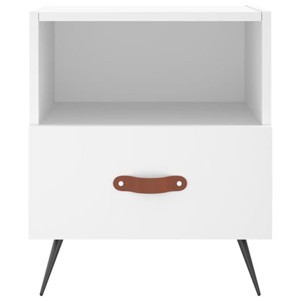 Sängbord vit 40x35x47,5 cm konstruerat trä
