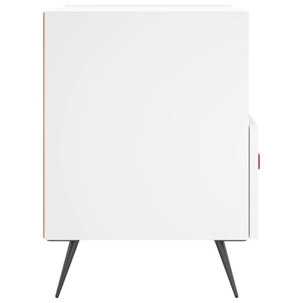 Sängbord vit 40x35x47,5 cm konstruerat trä