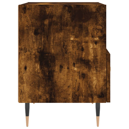 Sängbord rökfärgad ek 40x35x47,5 cm konstruerat trä