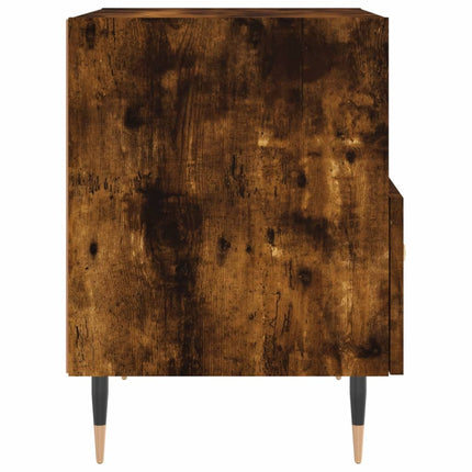 Sängbord 2 st rökfärgad ek 40x35x47,5 cm konstruerat trä