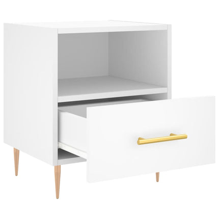 Sängbord vit 40x35x47,5 cm konstruerat trä