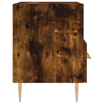 Sängbord rökfärgad ek 40x35x47,5 cm konstruerat trä