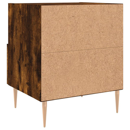 Sängbord rökfärgad ek 40x35x47,5 cm konstruerat trä
