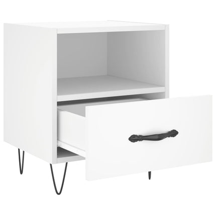 Sängbord 2 st vit 40x35x47,5 cm konstruerat trä