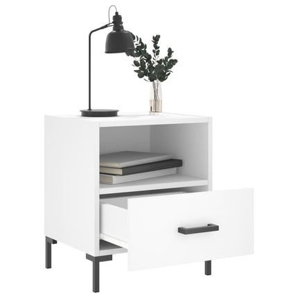 Sängbord 2 st vit 40x35x47,5 cm konstruerat trä