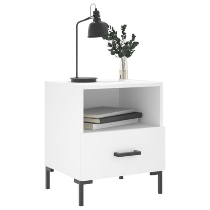 Sängbord 2 st vit 40x35x47,5 cm konstruerat trä