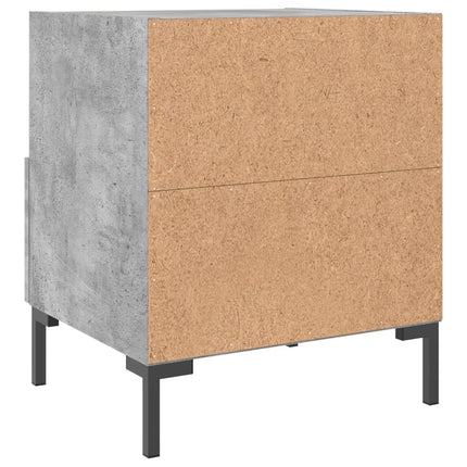 Sängbord 2 st betonggrå 40x35x47,5 cm konstruerat trä