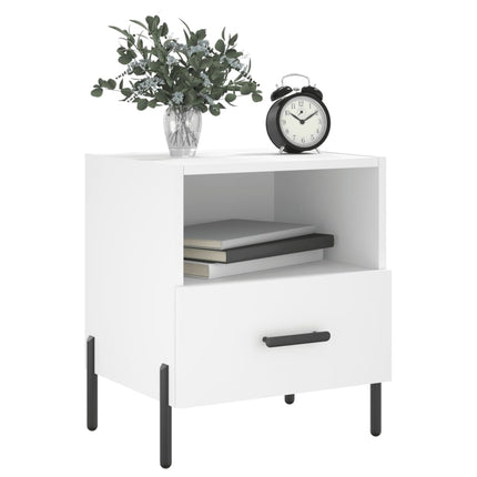 Sängbord 2 st vit 40x35x47,5 cm konstruerat trä