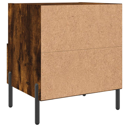 Sängbord 2 st rökfärgad ek 40x35x47,5 cm konstruerat trä