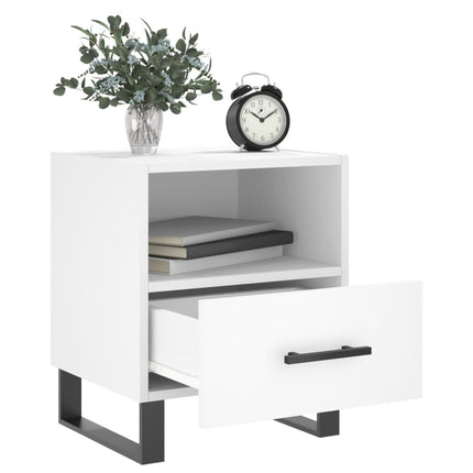 Sängbord 2 st vit 40x35x47,5 cm konstruerat trä