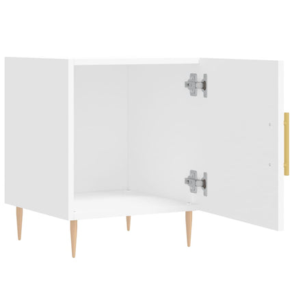 Sängbord vit 40x40x50 cm konstruerat trä