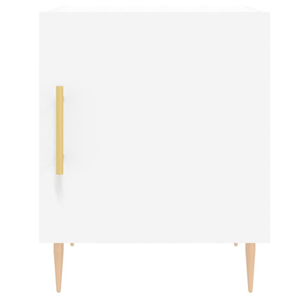 Sängbord vit 40x40x50 cm konstruerat trä