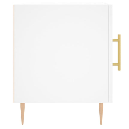 Sängbord vit 40x40x50 cm konstruerat trä