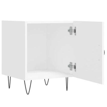 Sängbord vit 40x40x50 cm konstruerat trä