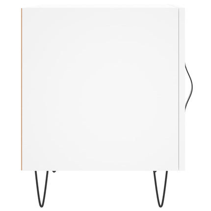 Sängbord vit 40x40x50 cm konstruerat trä