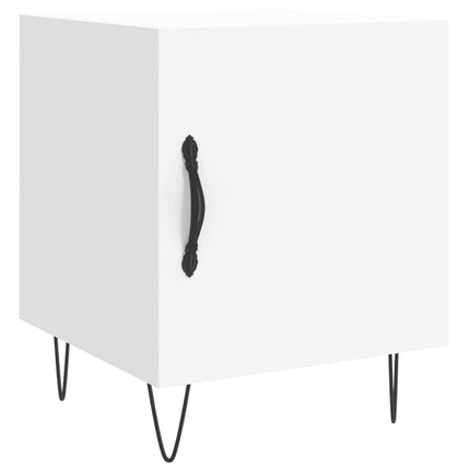 Sängbord 2 st vit 40x40x50 cm konstruerat trä