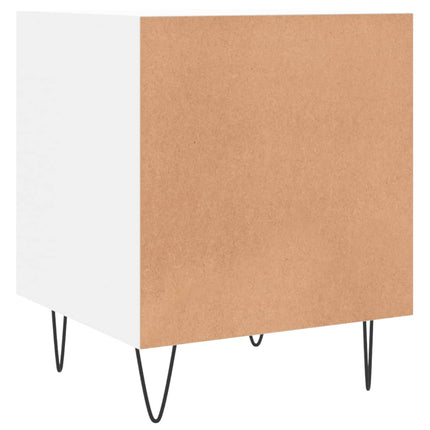 Sängbord 2 st vit 40x40x50 cm konstruerat trä