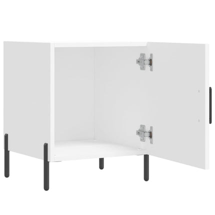 Sängbord vit 40x40x50 cm konstruerat trä