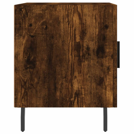 Sängbord rökfärgad ek 40x40x50 cm konstruerat trä