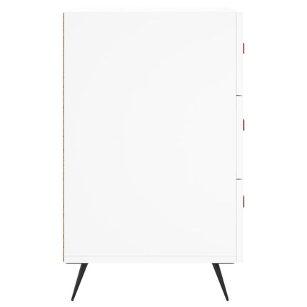 Sängbord vit 40x40x66 cm konstruerat trä