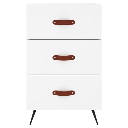 Sängbord vit 40x40x66 cm konstruerat trä