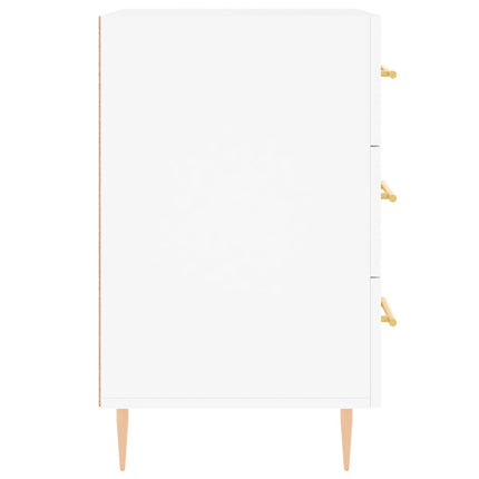 Sängbord vit 40x40x66 cm konstruerat trä