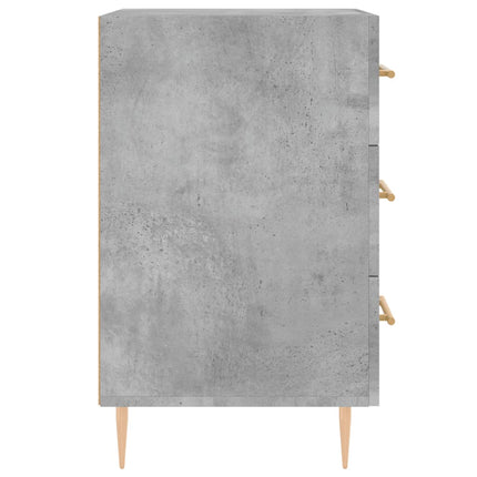 Sängbord betonggrå 40x40x66 cm konstruerat trä