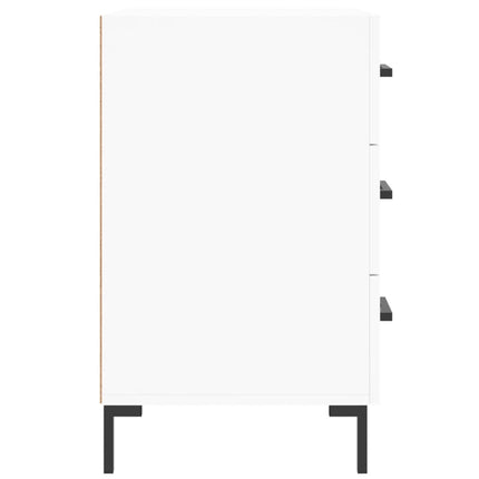Sängbord vit 40x40x66 cm konstruerat trä