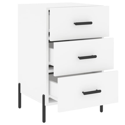 Sängbord vit 40x40x66 cm konstruerat trä