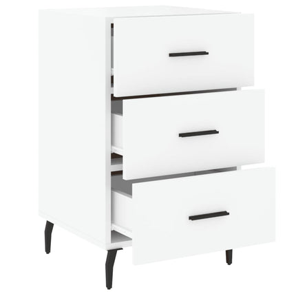 Sängbord vit 40x40x66 cm konstruerat trä