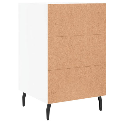 Sängbord vit 40x40x66 cm konstruerat trä