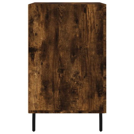 Sängbord rökfärgad ek 40x40x66 cm konstruerat trä
