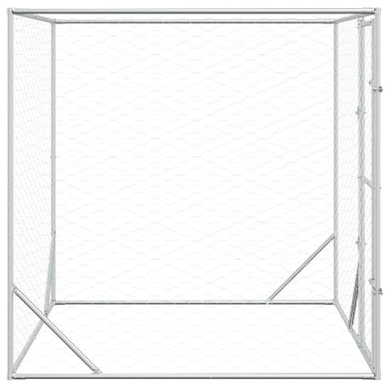 Hundgård för utomhusbruk silver 2x2x2 m galvaniserat stål