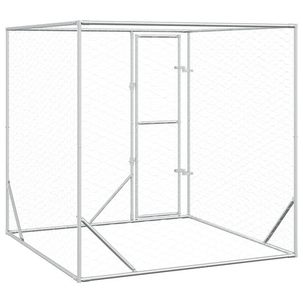 Hundgård för utomhusbruk silver 2x2x2 m galvaniserat stål
