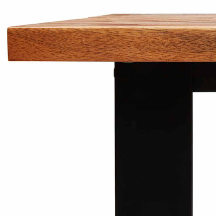 Matbord med levande kant 140x80x75 cm massivt akaciaträ