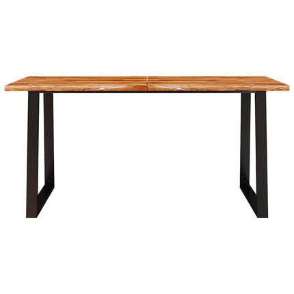 Bord med levande kant 160x80x75 cm massivt akaciaträ